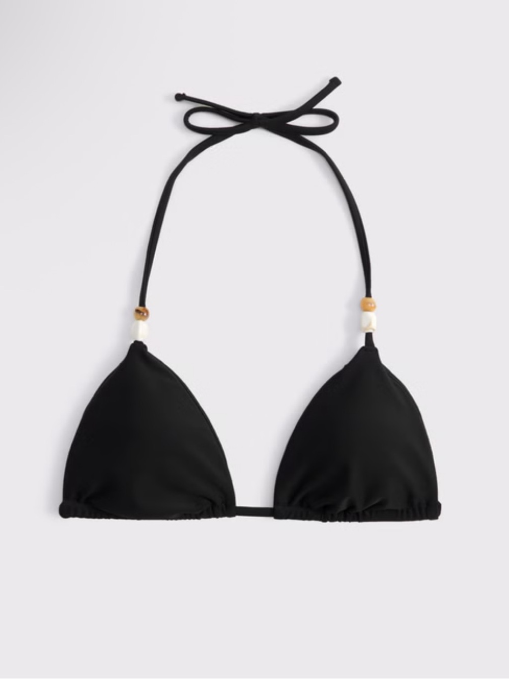 Abercrombie & Fitch Black Beaded Halter Triangle Bikini Top